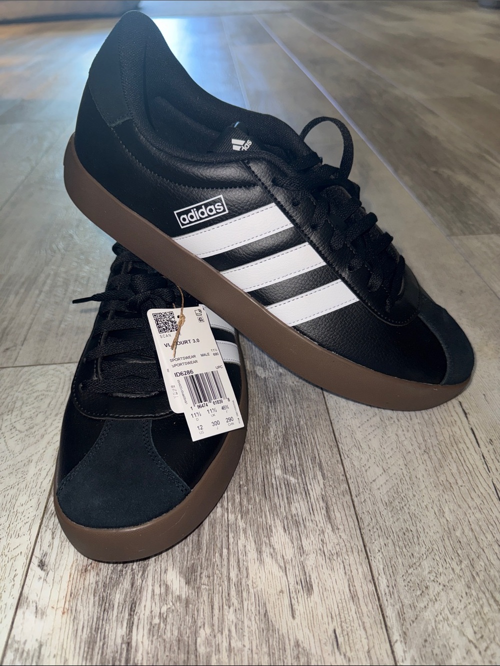 adidas VL Court 3.0 Men's Sneakers - Black/White size 12